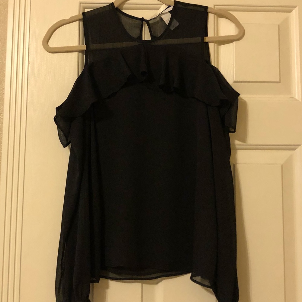 H&M black cold shoulder top